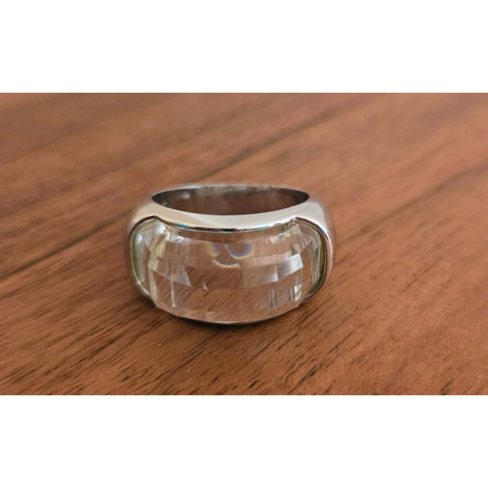 Swarovski Nirvana faceted clear crystal ring Rhodium plated Certificate and Box - Picture 5 of 9